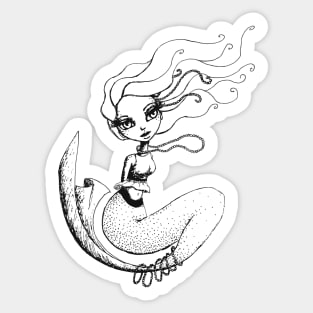 Mermaid Sketches Series: Mermaid in Pearls Sticker
